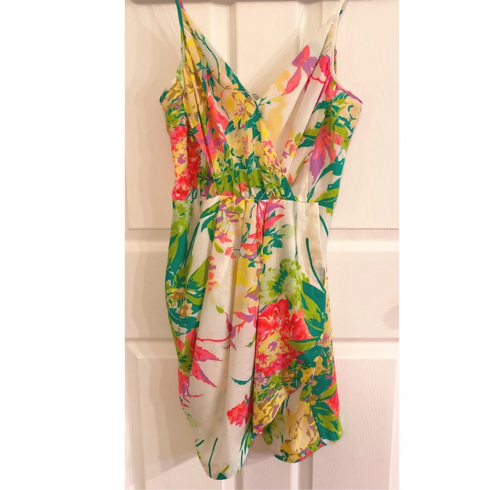 Yumi Kim Jayne White Zean Floral Silk Tulip Dress
